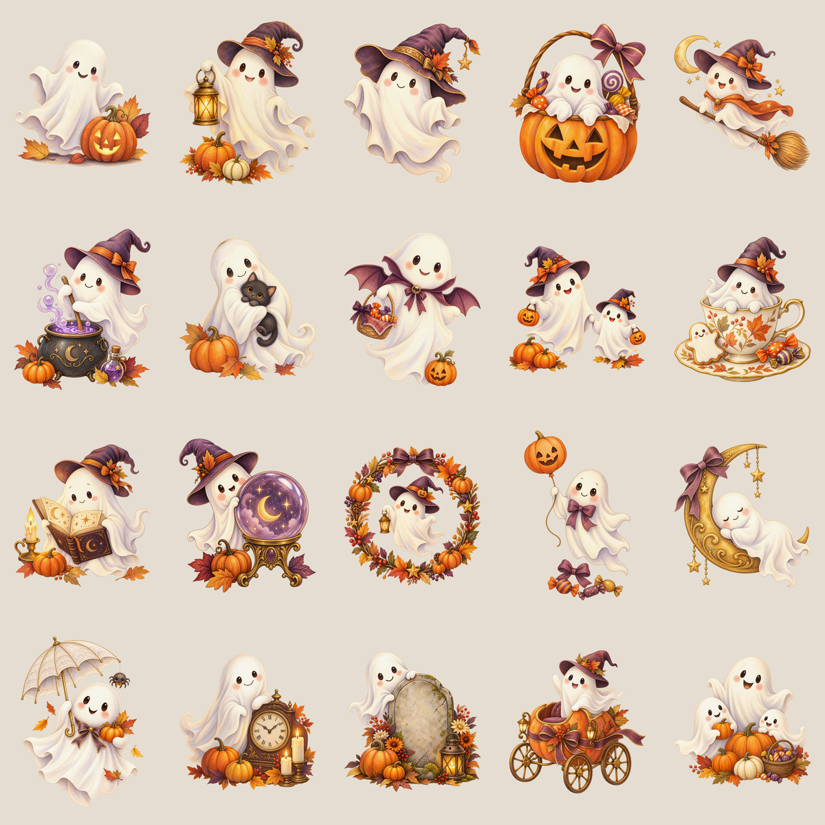 白いおばけのイラスト20選｜かわいいハロウィン無料素材95064に写真・文字を入れる