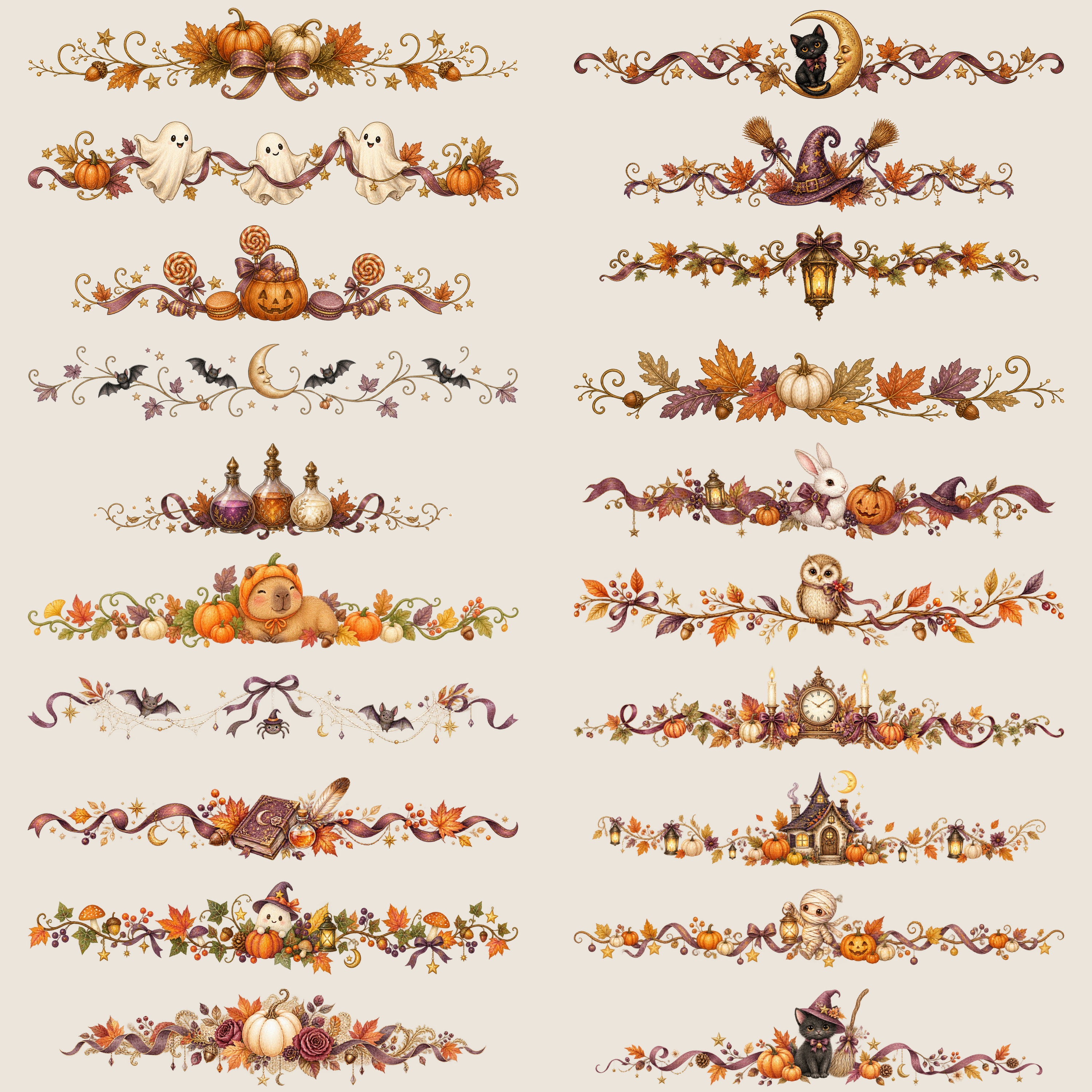 ハロウィンの区切り線・ライン20選｜かわいい無料イラスト素材95169に写真・文字を入れる
