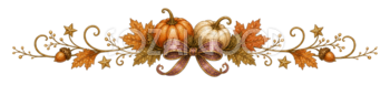 かぼちゃとリボンのハロウィン区切り線・ラインイラスト95170