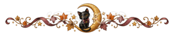 黒猫と月のハロウィン区切り線・ラインイラスト95171