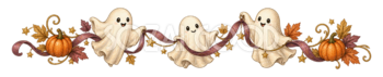 かわいいおばけのハロウィン区切り線・ラインイラスト95172