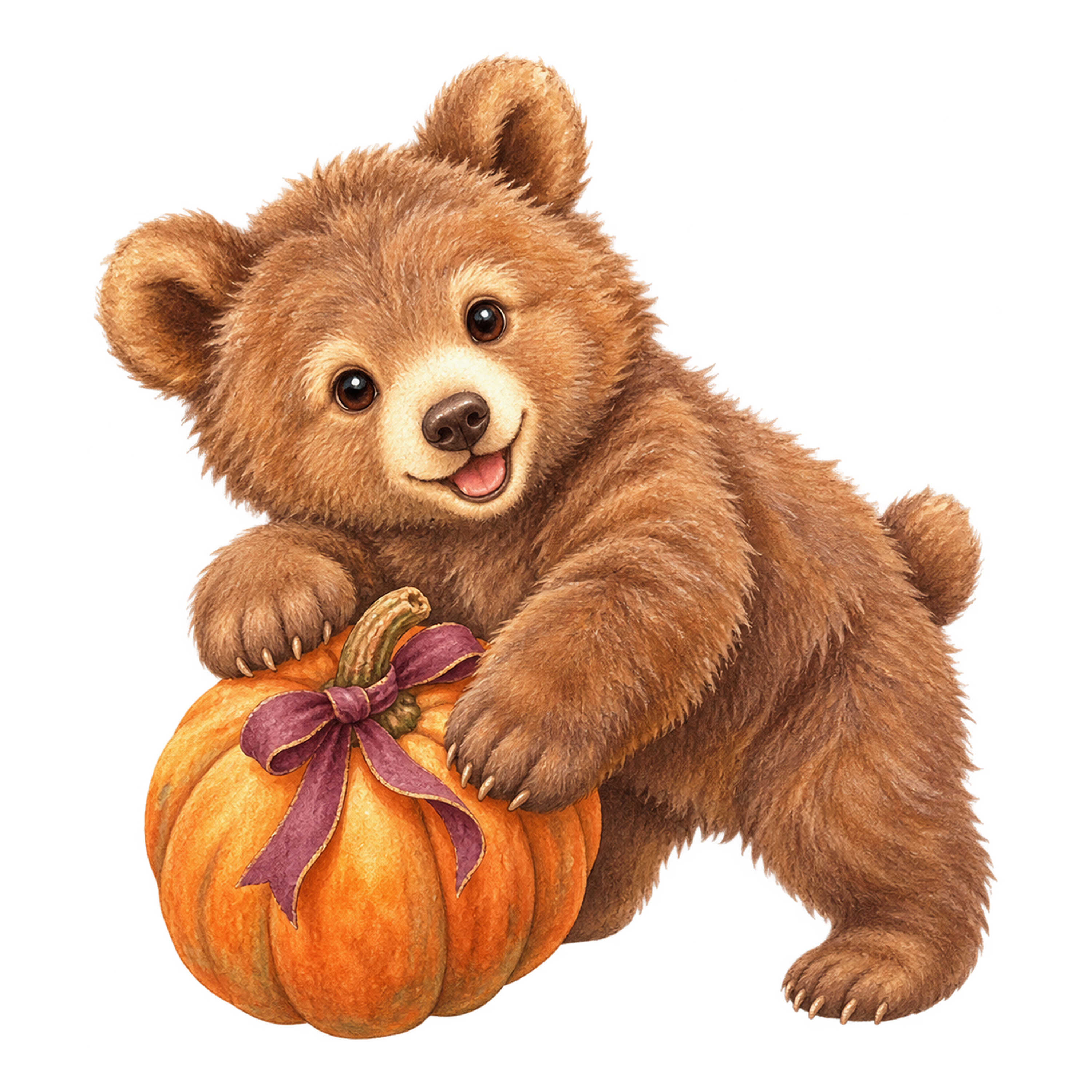 かぼちゃを転がす子ぐまのかわいいハロウィンイラスト95199に写真・文字を入れる