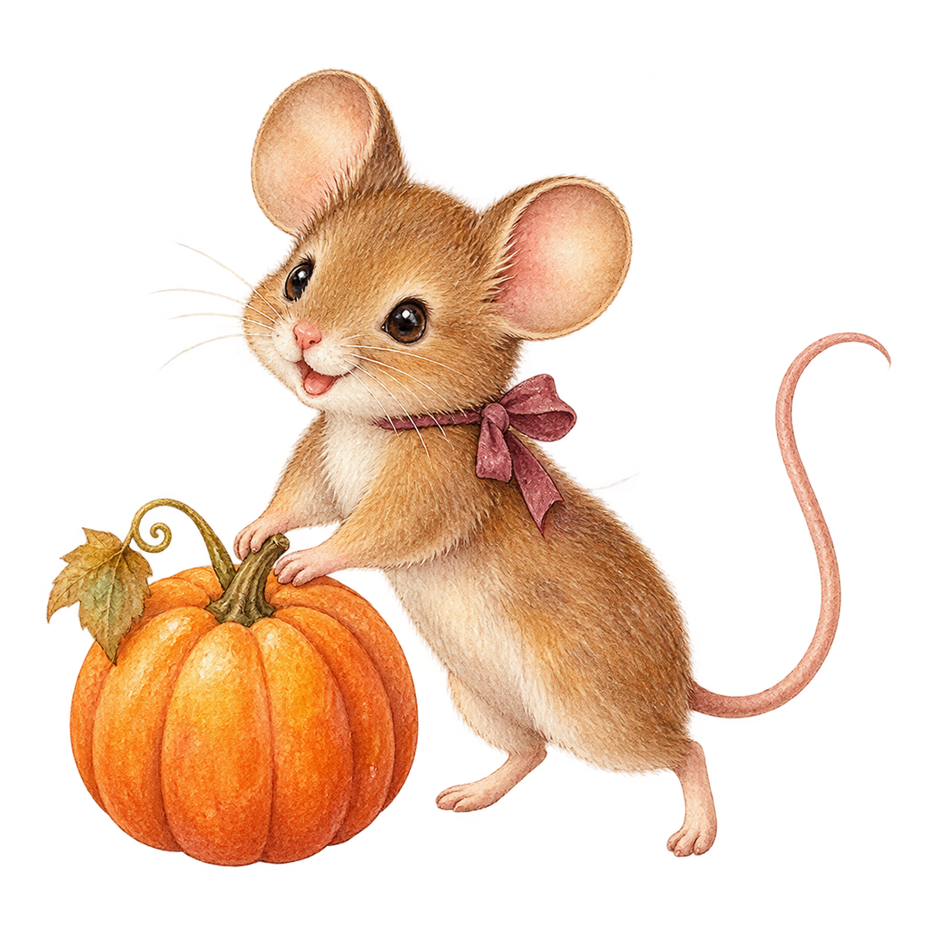 小さなかぼちゃを押すねずみのハロウィンイラスト95205に写真・文字を入れる