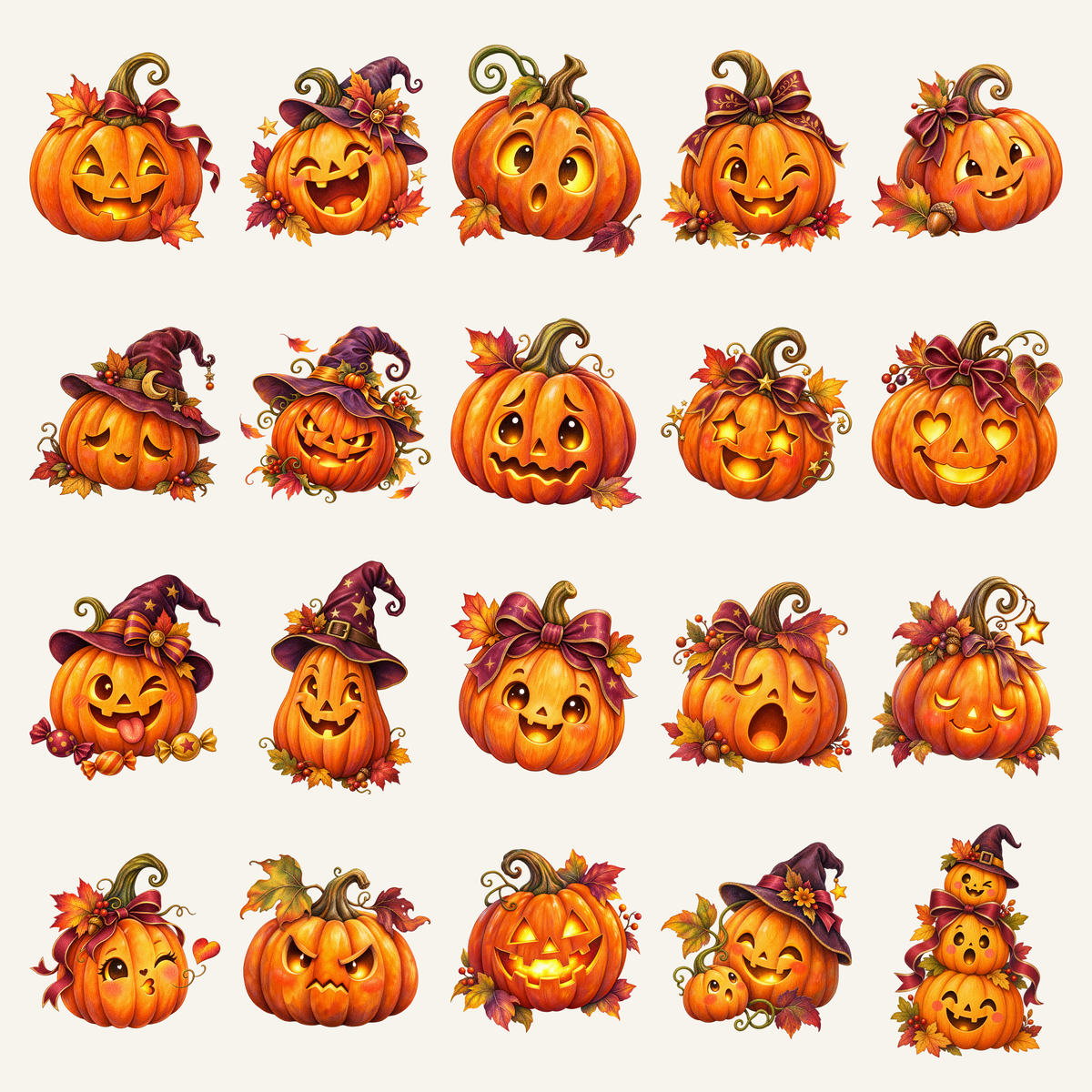 表情豊かなハロウィンかぼちゃ20選｜かわいい無料イラスト素材95274に写真・文字を入れる