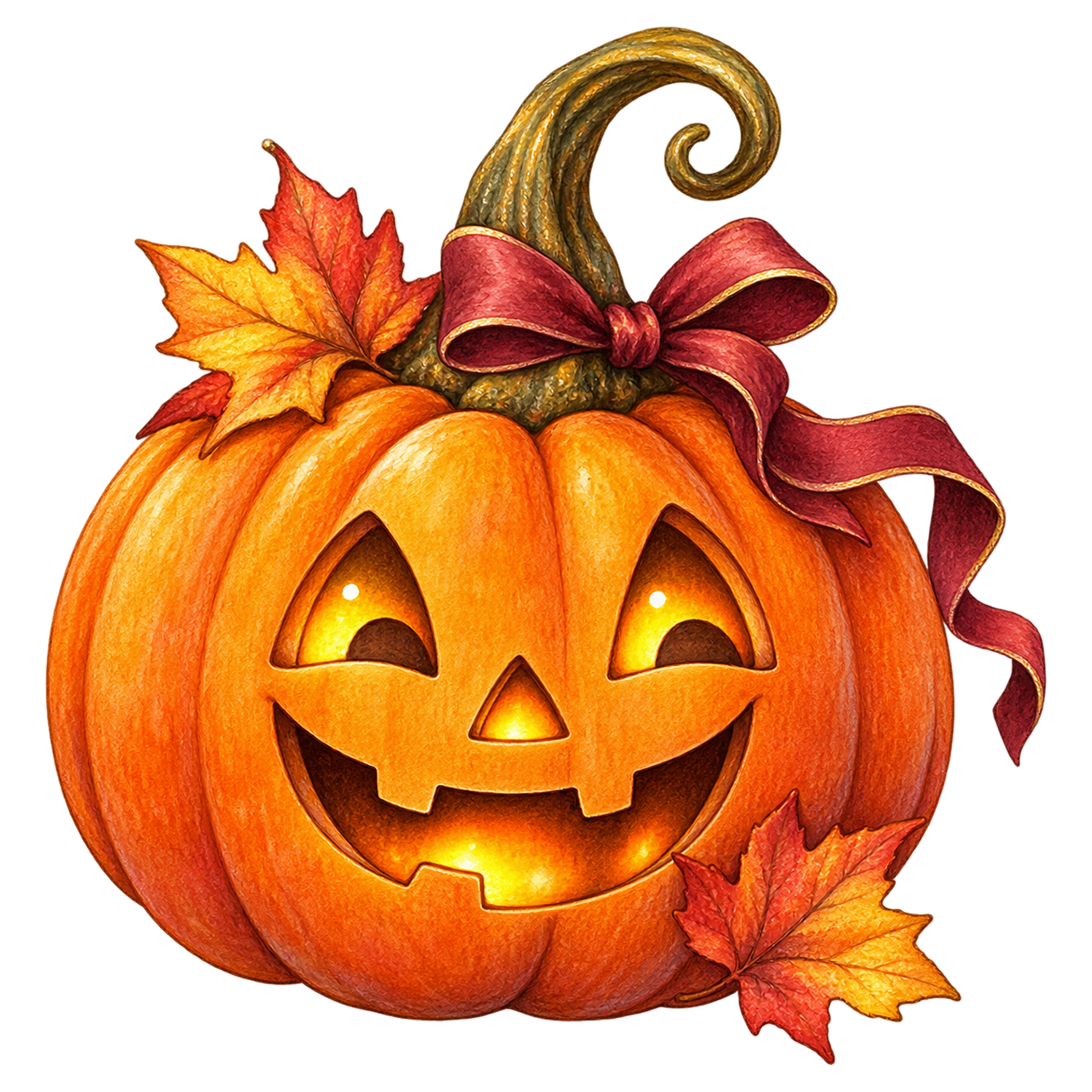 笑顔のハロウィンかぼちゃイラスト｜かわいい無料素材95275に写真・文字を入れる