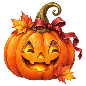 笑顔のハロウィンかぼちゃイラスト｜かわいい無料素材95275
