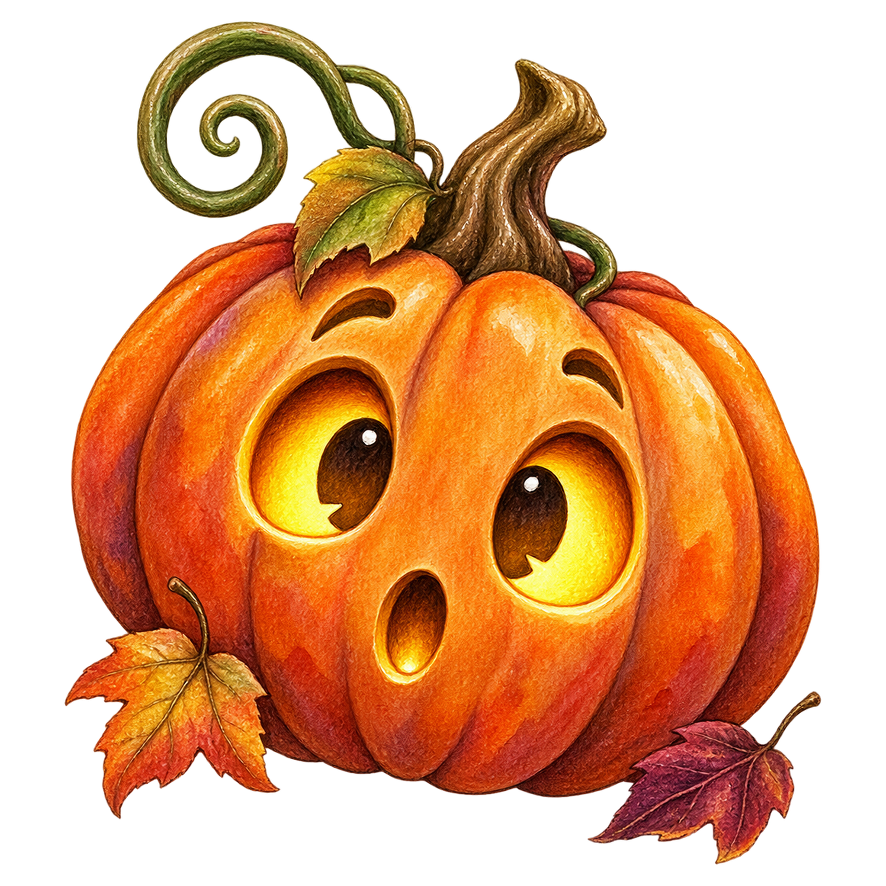 びっくり顔のハロウィンかぼちゃイラスト｜無料素材95277に写真・文字を入れる