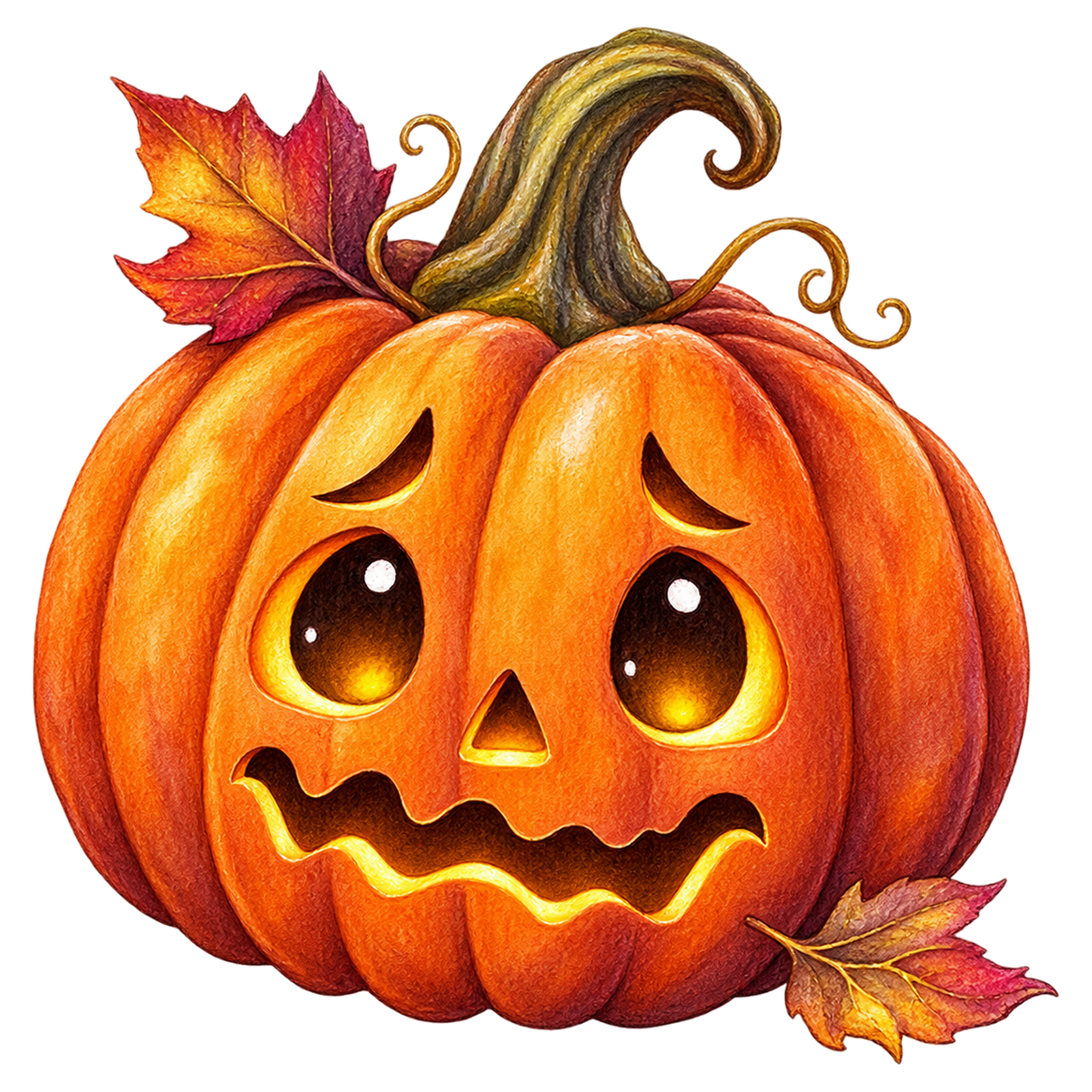 困り顔のかわいいハロウィンかぼちゃイラスト95282に写真・文字を入れる