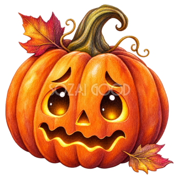 困り顔のかわいいハロウィンかぼちゃイラスト95282