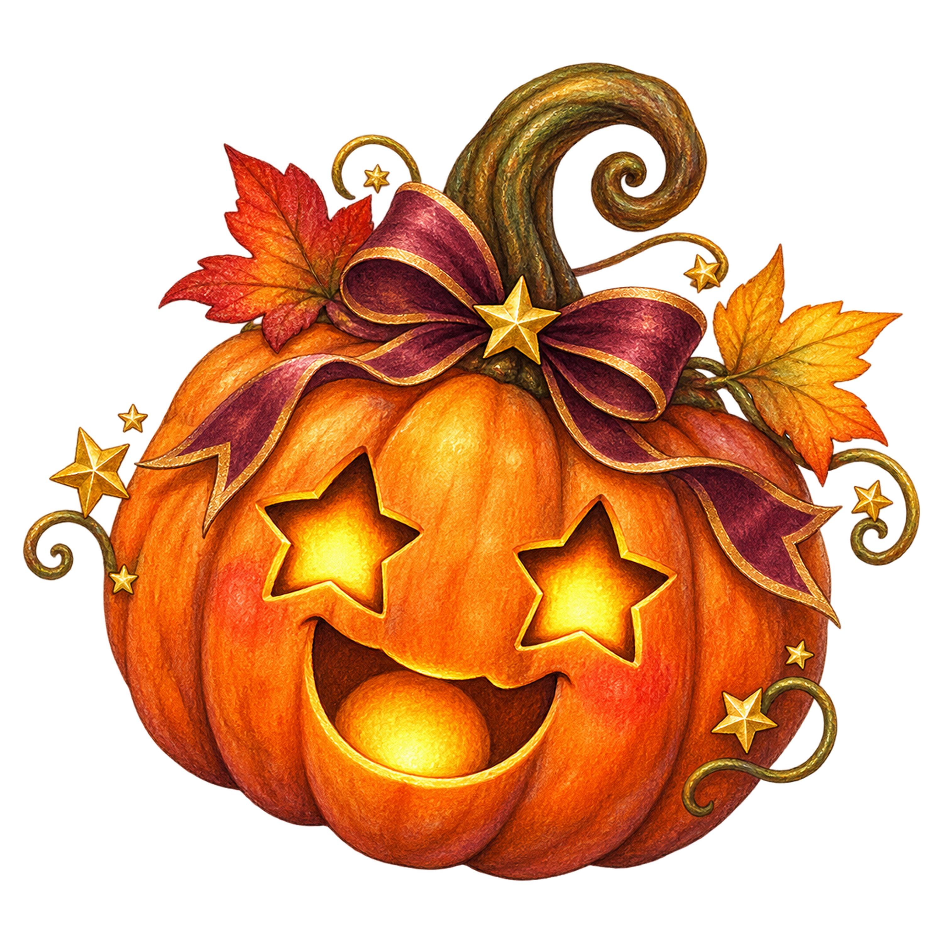 星の目をしたハロウィンかぼちゃイラスト｜無料素材95283に写真・文字を入れる