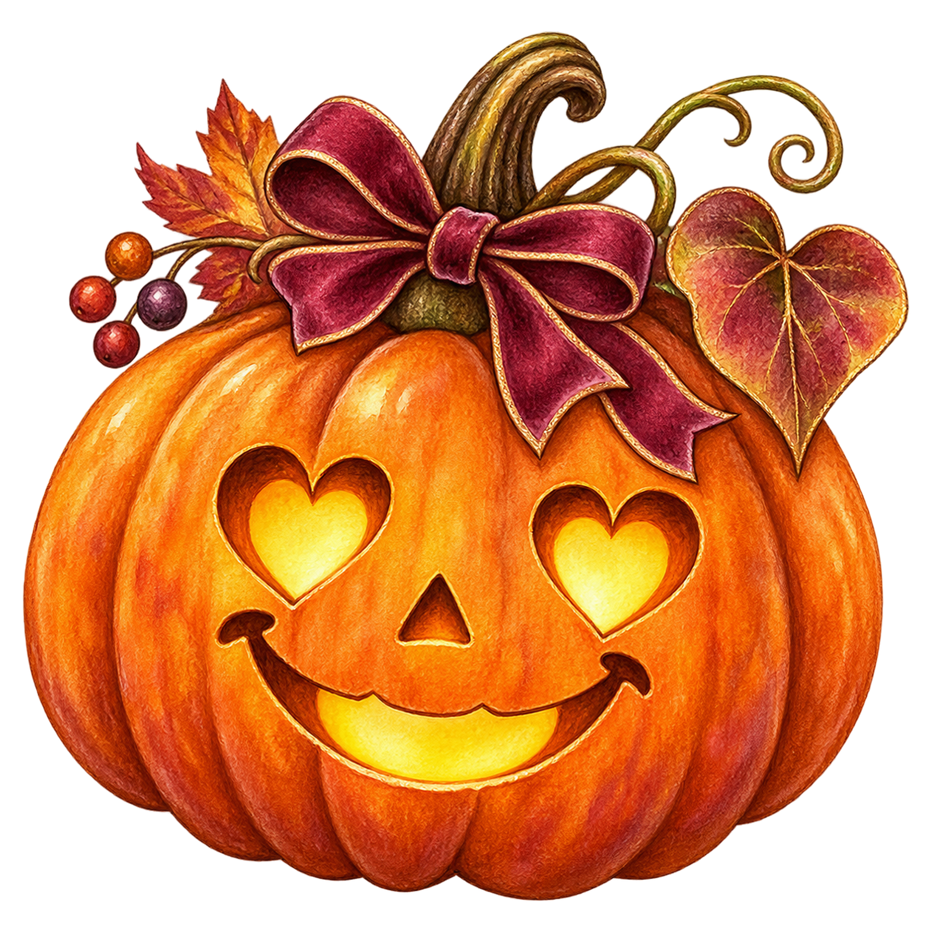 ハートの目をしたハロウィンかぼちゃイラスト95284に写真・文字を入れる