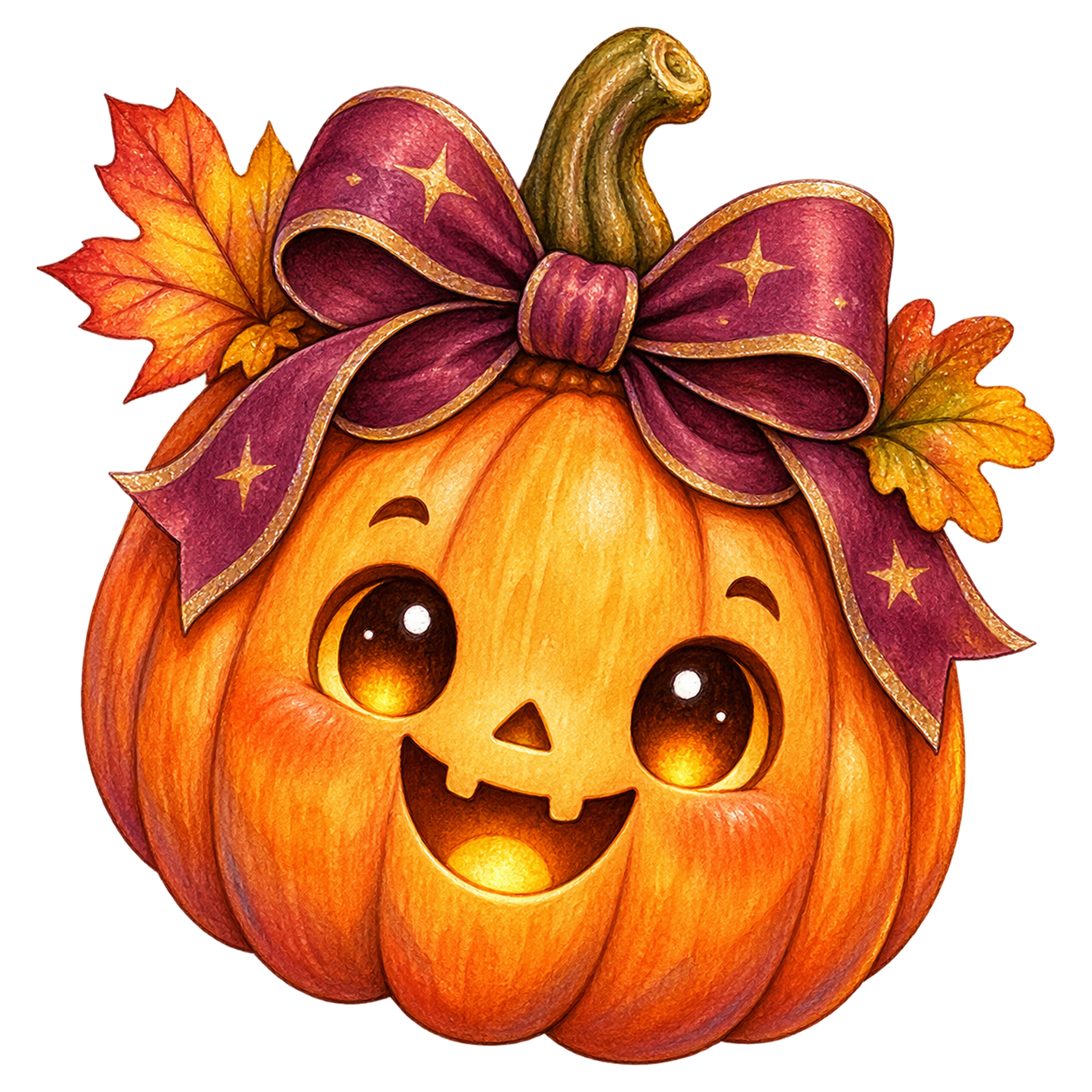 大きなリボンの赤ちゃんかぼちゃハロウィンイラスト95287に写真・文字を入れる