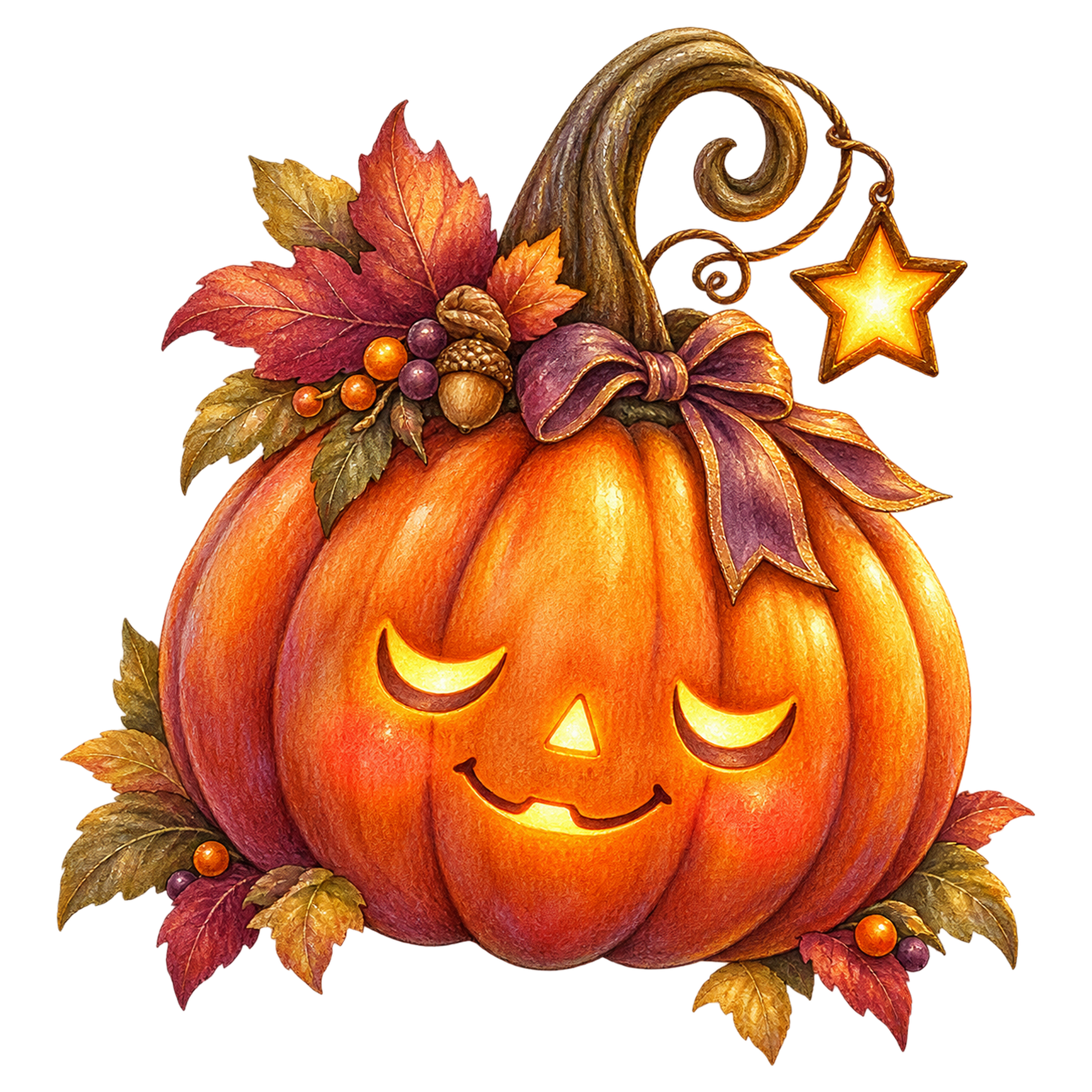 ほっとした笑顔のハロウィンかぼちゃイラスト95289に写真・文字を入れる