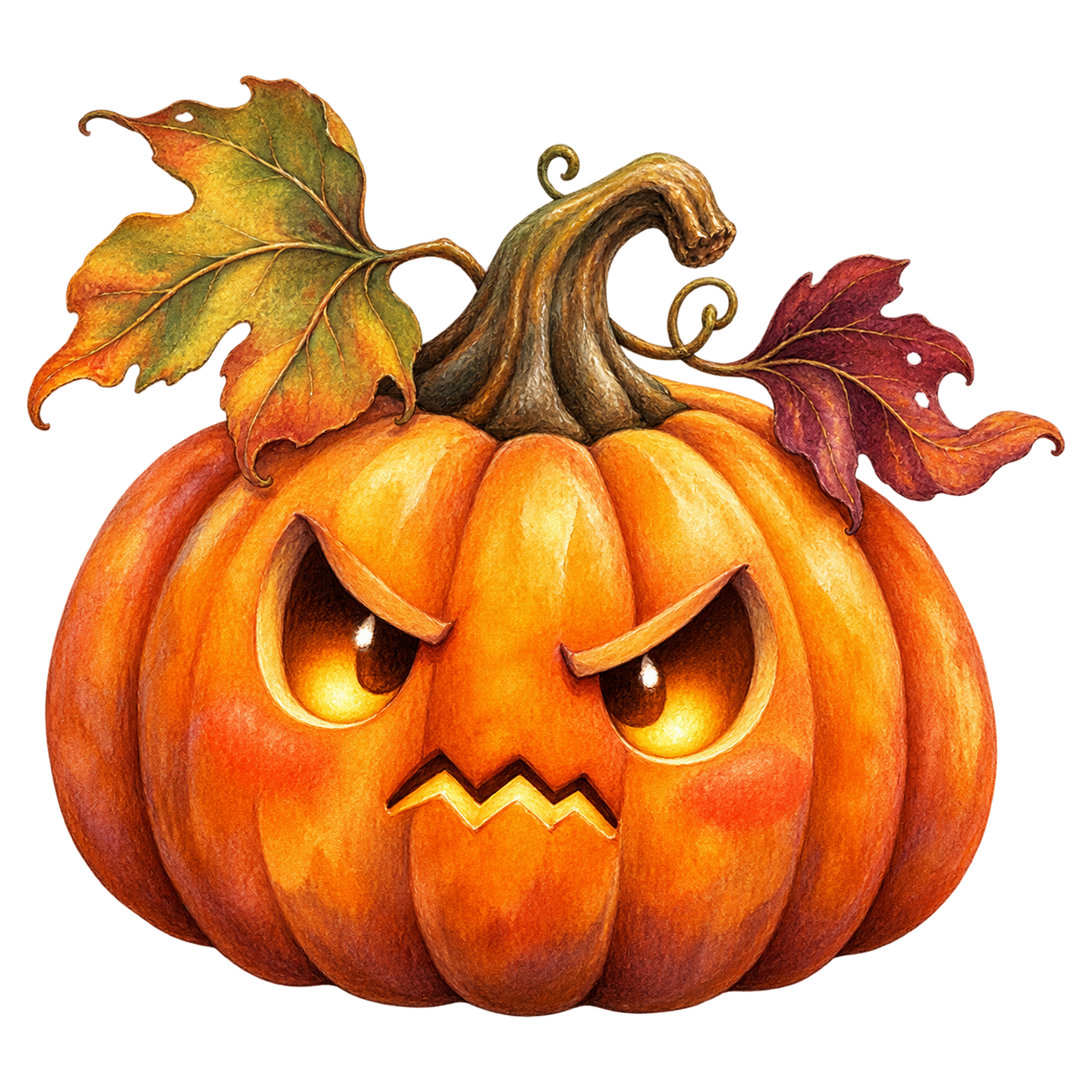 怒った顔のかわいいハロウィンかぼちゃイラスト95291に写真・文字を入れる