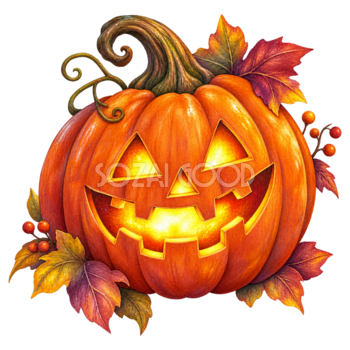 歯を見せて笑うハロウィンかぼちゃイラスト95292
