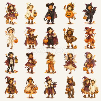 仮装を楽しむ子どもイラスト20選｜かわいいハロウィン無料素材95295