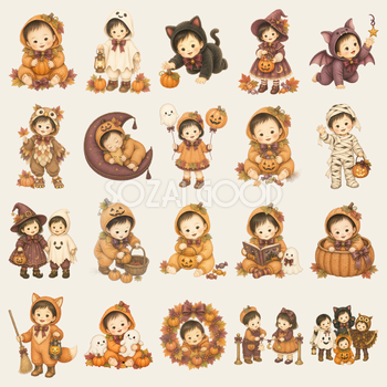 赤ちゃん・幼児のハロウィンイラスト20選｜かわいい無料素材95399