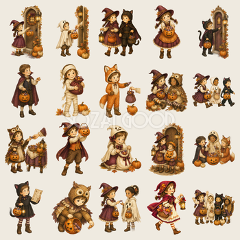 トリックオアトリートの子ども20選｜かわいいハロウィンイラスト素材95420
