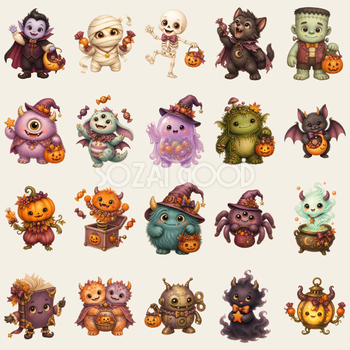 かわいいハロウィンモンスター20選｜ハロウィーン無料イラスト素材95441
