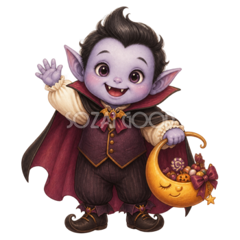 かわいい吸血鬼モンスター｜ハロウィン無料イラスト素材95442