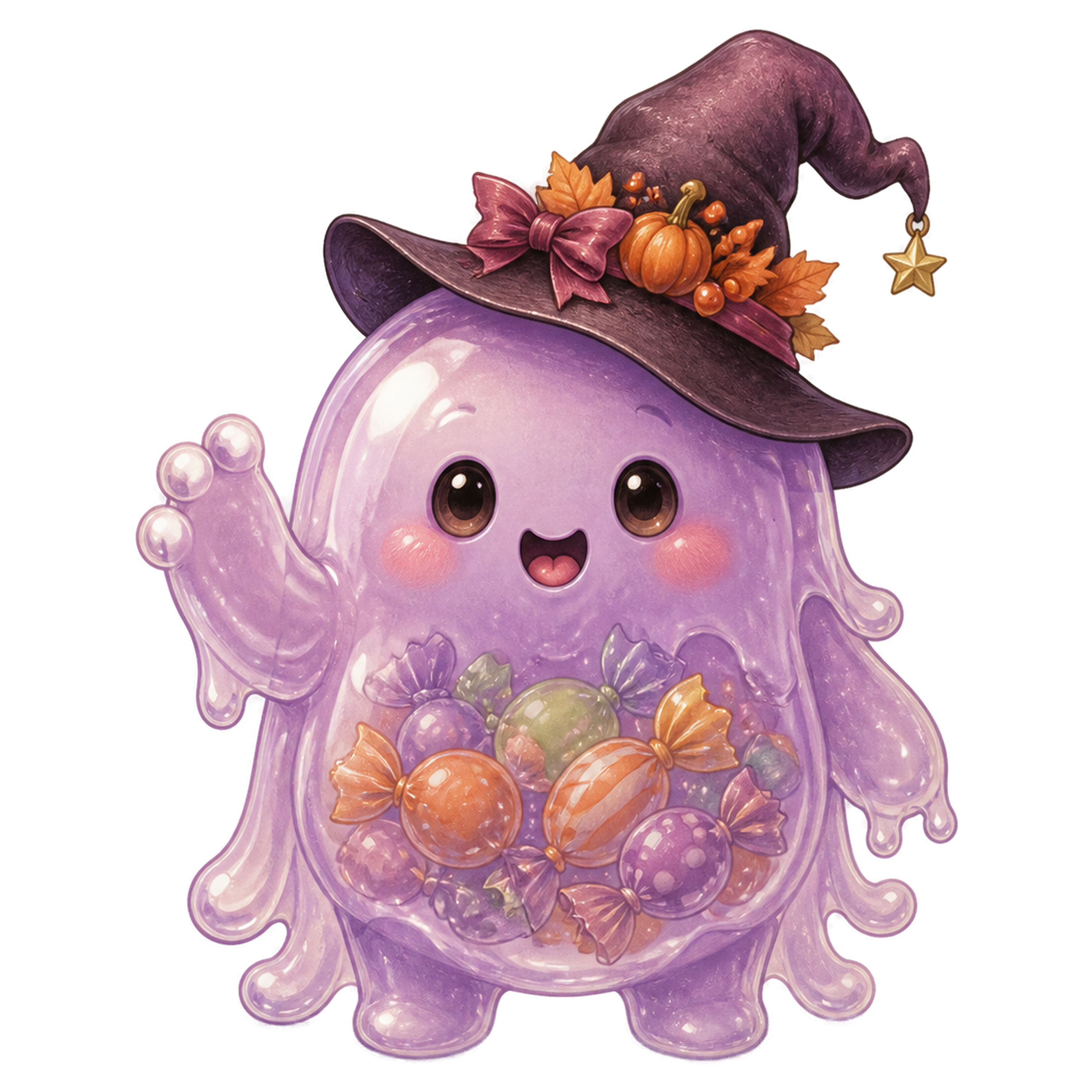 透明感がかわいいゼリーモンスター｜ハロウィン無料イラスト素材95449に写真・文字を入れる