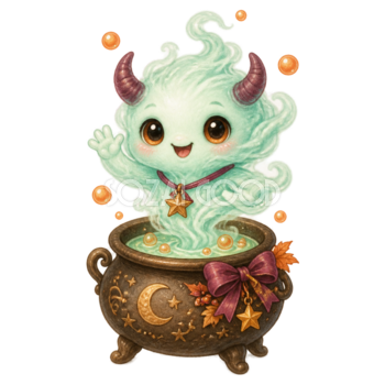 魔法薬から生まれたモンスター｜ハロウィン無料イラスト素材95456
