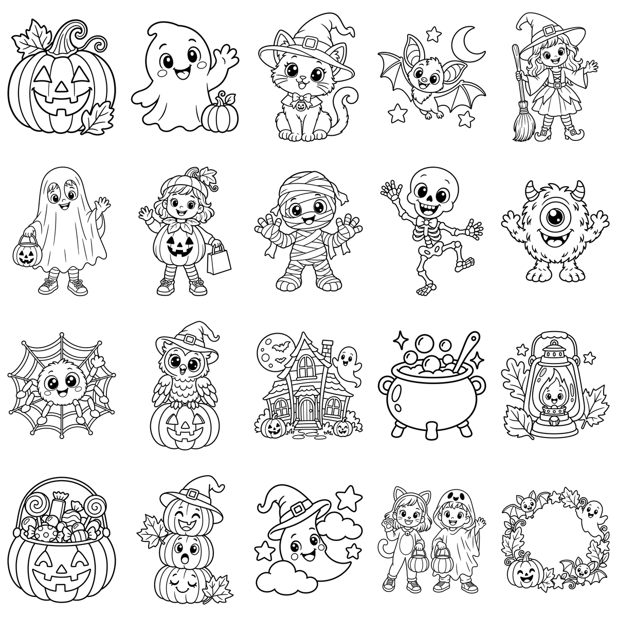子ども向けハロウィン塗り絵20選｜簡単な無料イラスト素材95462に写真・文字を入れる