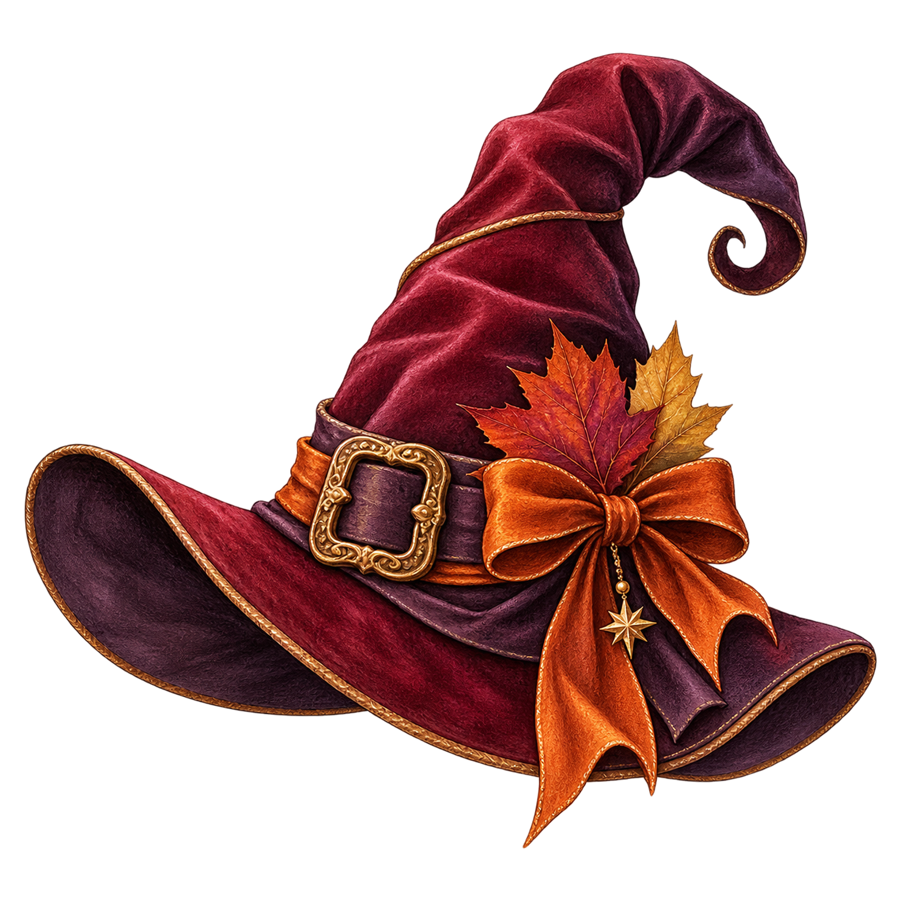 魔女の帽子のハロウィンイラスト｜秋色のおしゃれな無料素材95484に写真・文字を入れる