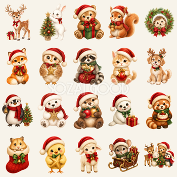 かわいい動物のクリスマスイラスト20選｜無料素材95504