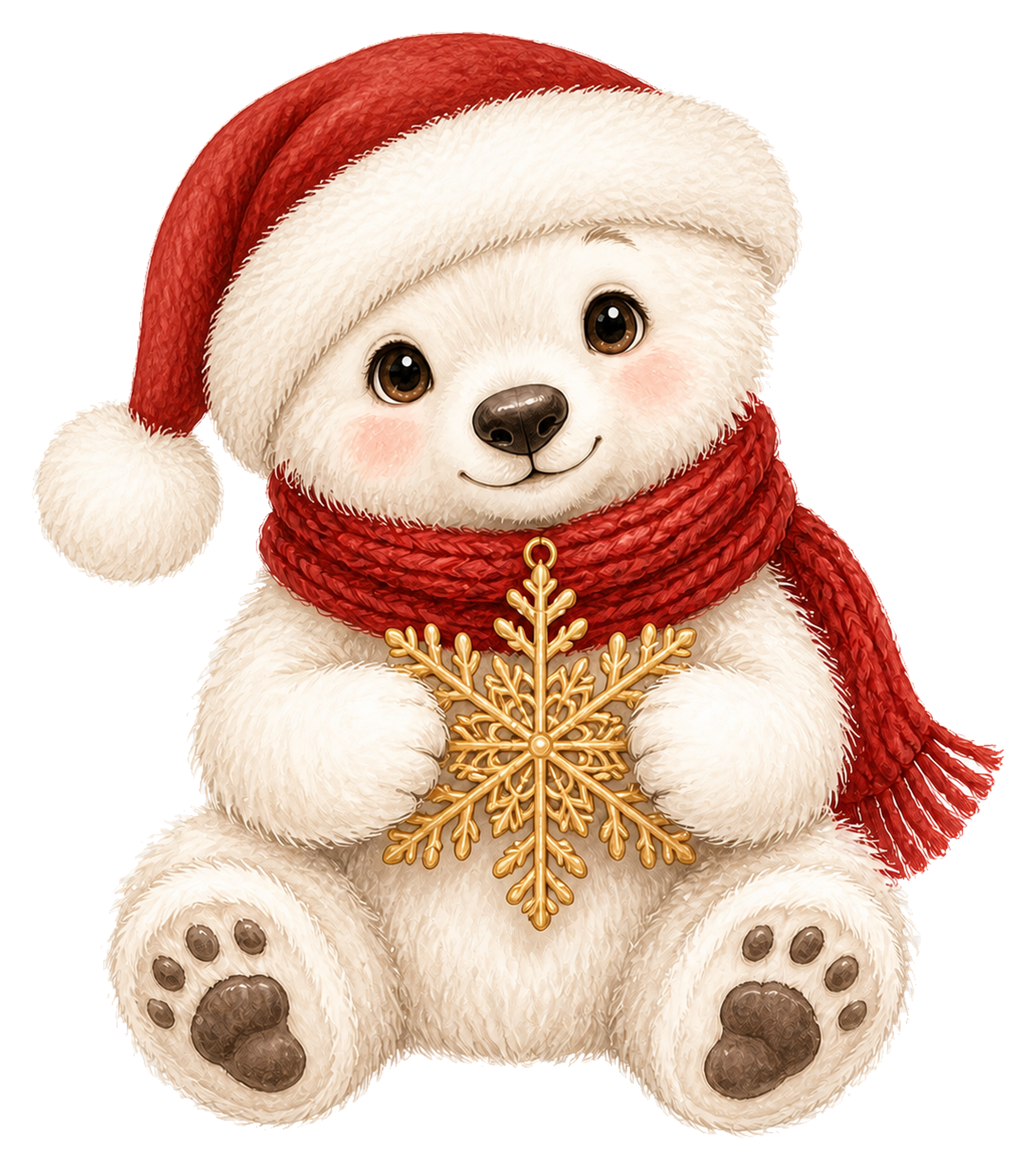 雪の結晶を持つシロクマのクリスマスイラスト｜無料素材95516に写真・文字を入れる