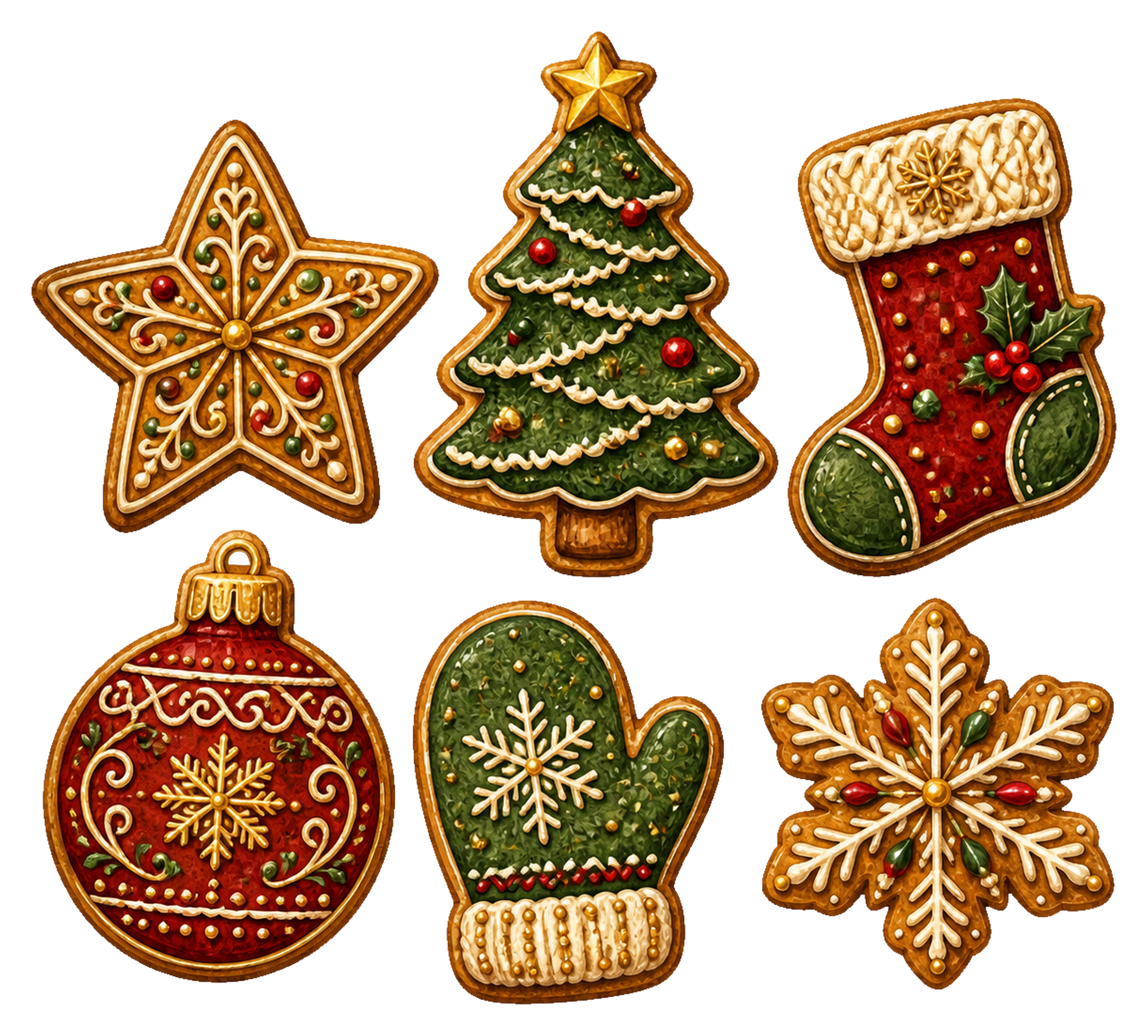 星やツリーのクリスマスクッキーイラスト｜無料素材95541に写真・文字を入れる