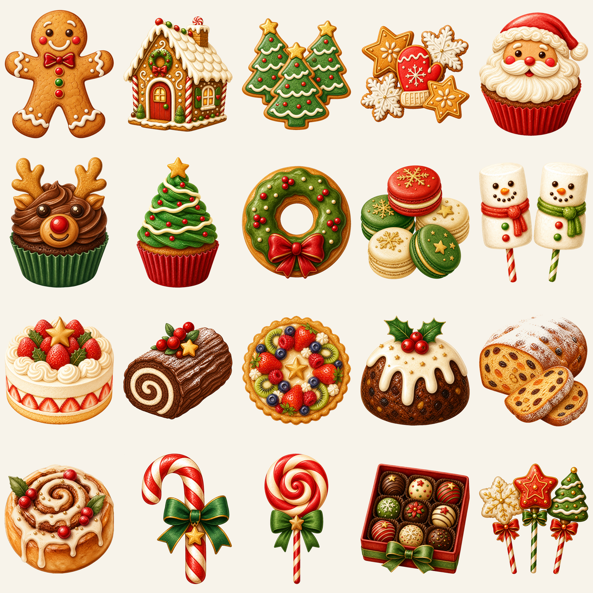 クリスマスのお菓子イラスト20選｜かわいい無料素材95588に写真・文字を入れる
