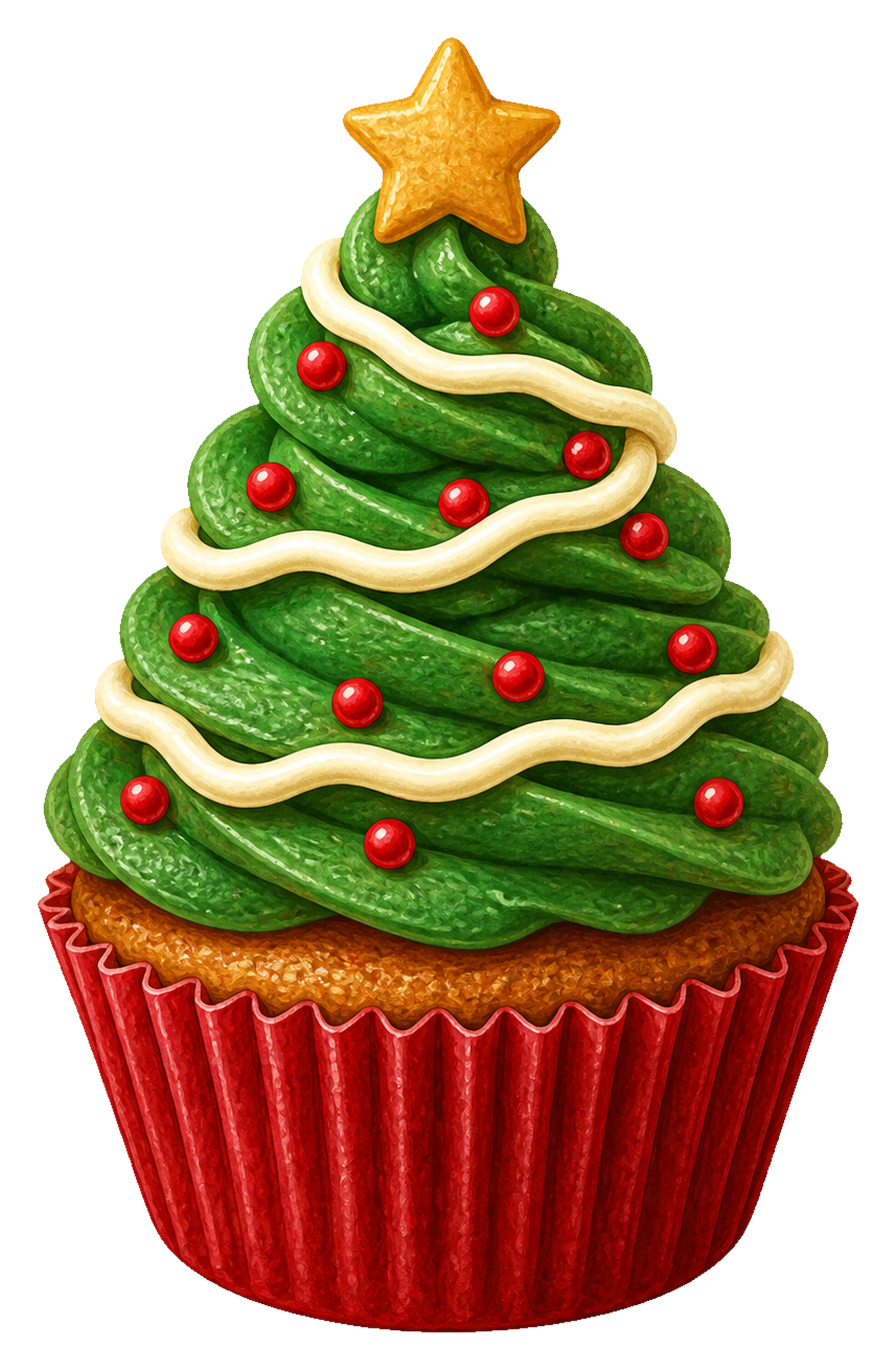 クリスマスツリーカップケーキのイラスト｜無料素材95595に写真・文字を入れる