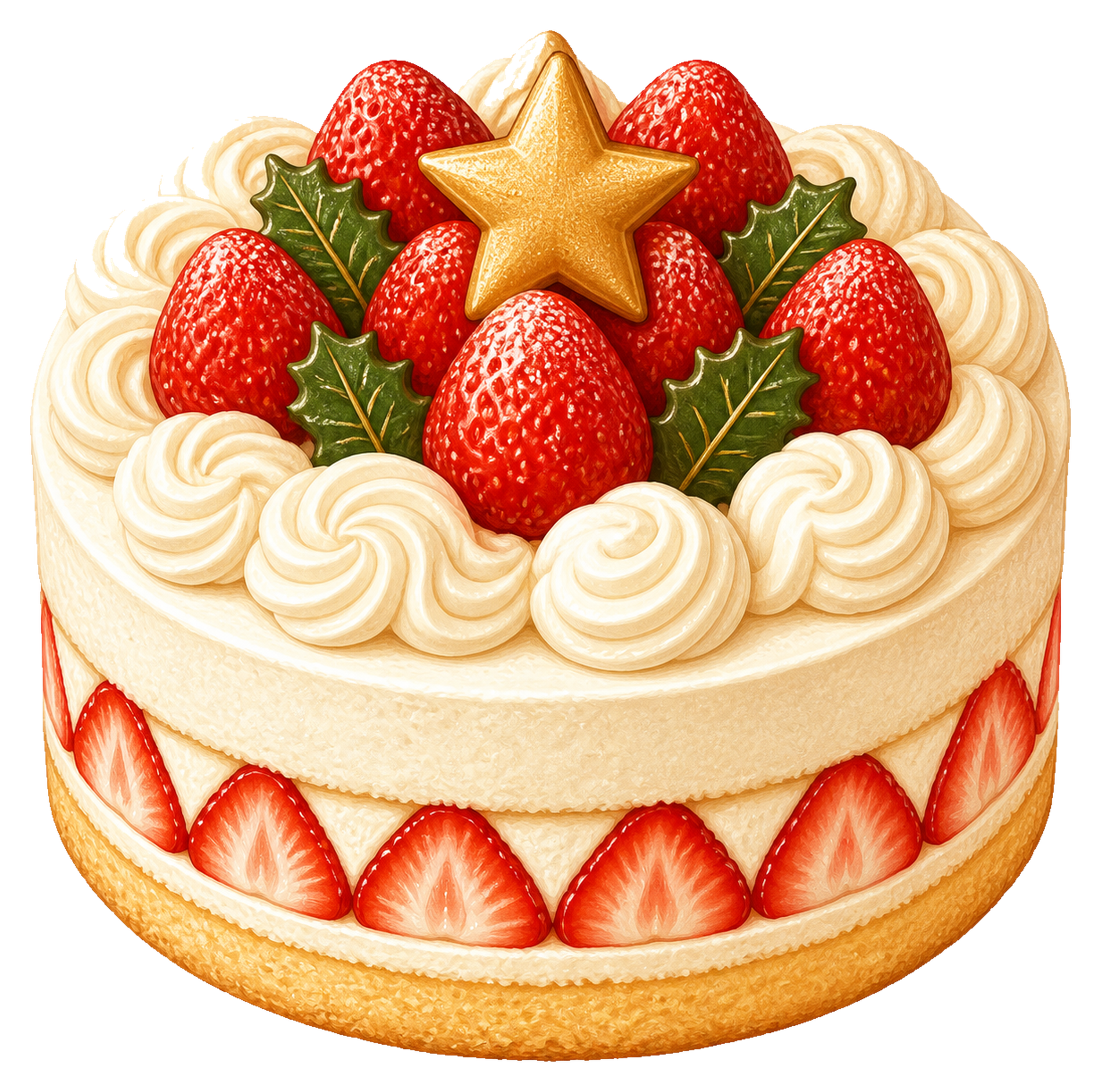 いちごのクリスマスケーキのかわいいイラスト｜無料素材95599に写真・文字を入れる