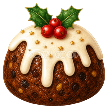 クリスマスプディングのかわいいイラスト｜無料素材95602