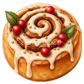 クリスマスシナモンロールのかわいいイラスト｜無料素材95604