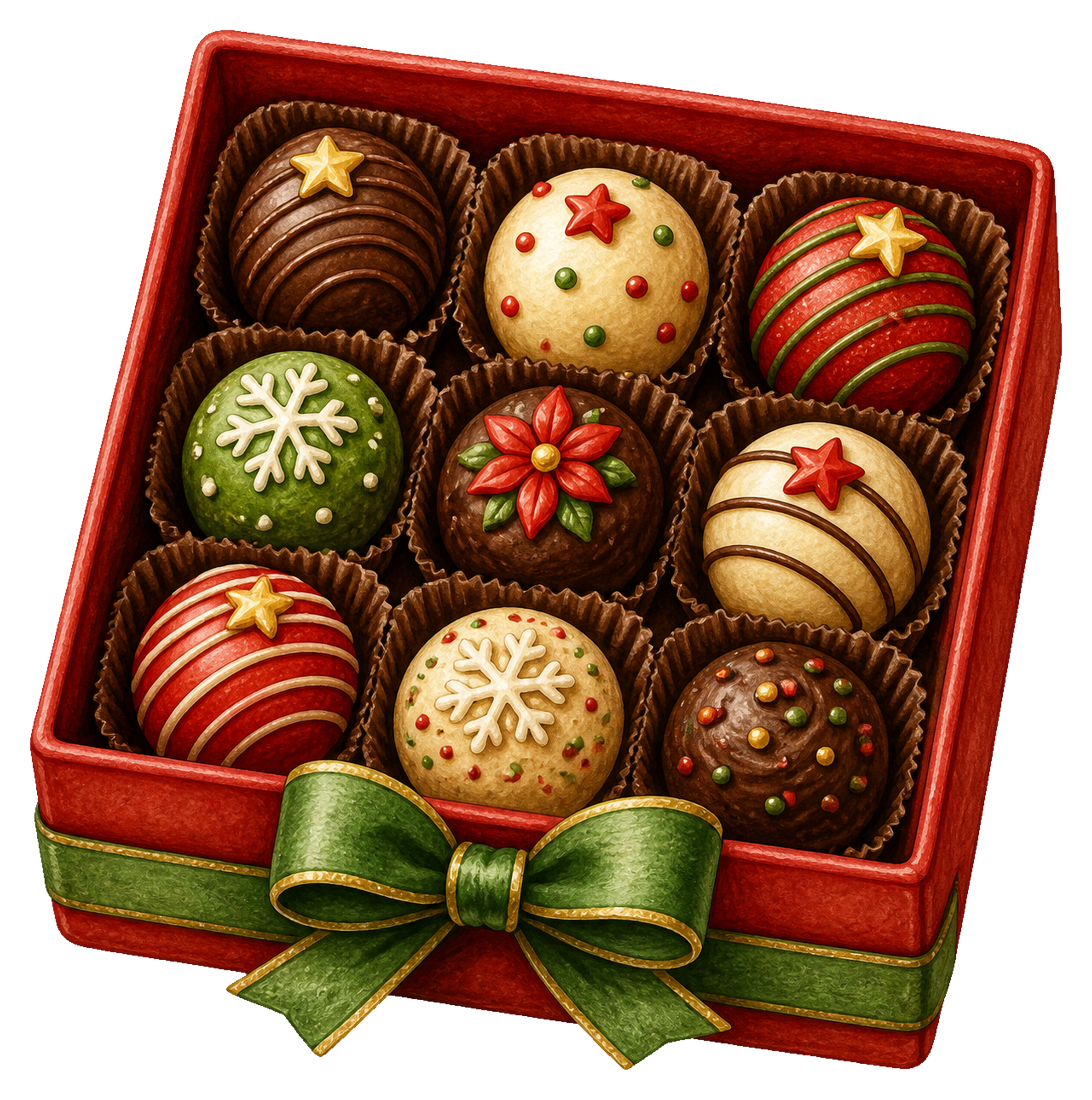 箱入りクリスマスチョコレートのイラスト｜無料素材95607に写真・文字を入れる