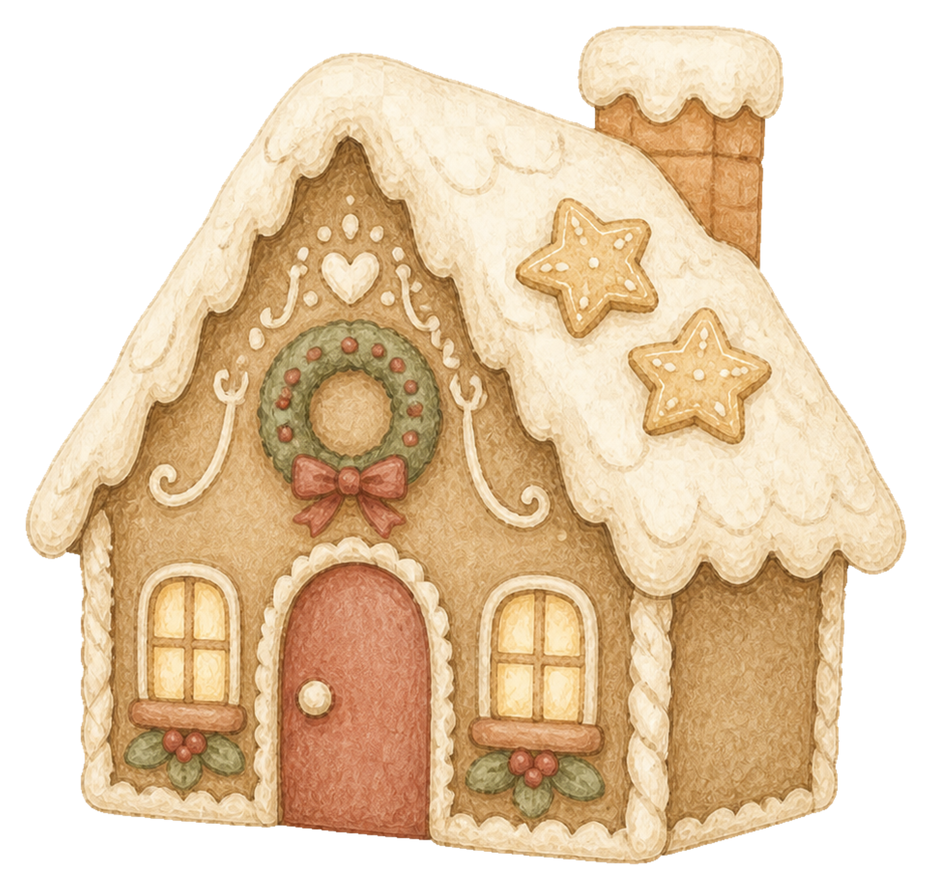 ジンジャーブレッドハウスのイラスト｜かわいいクリスマス無料素材95695に写真・文字を入れる