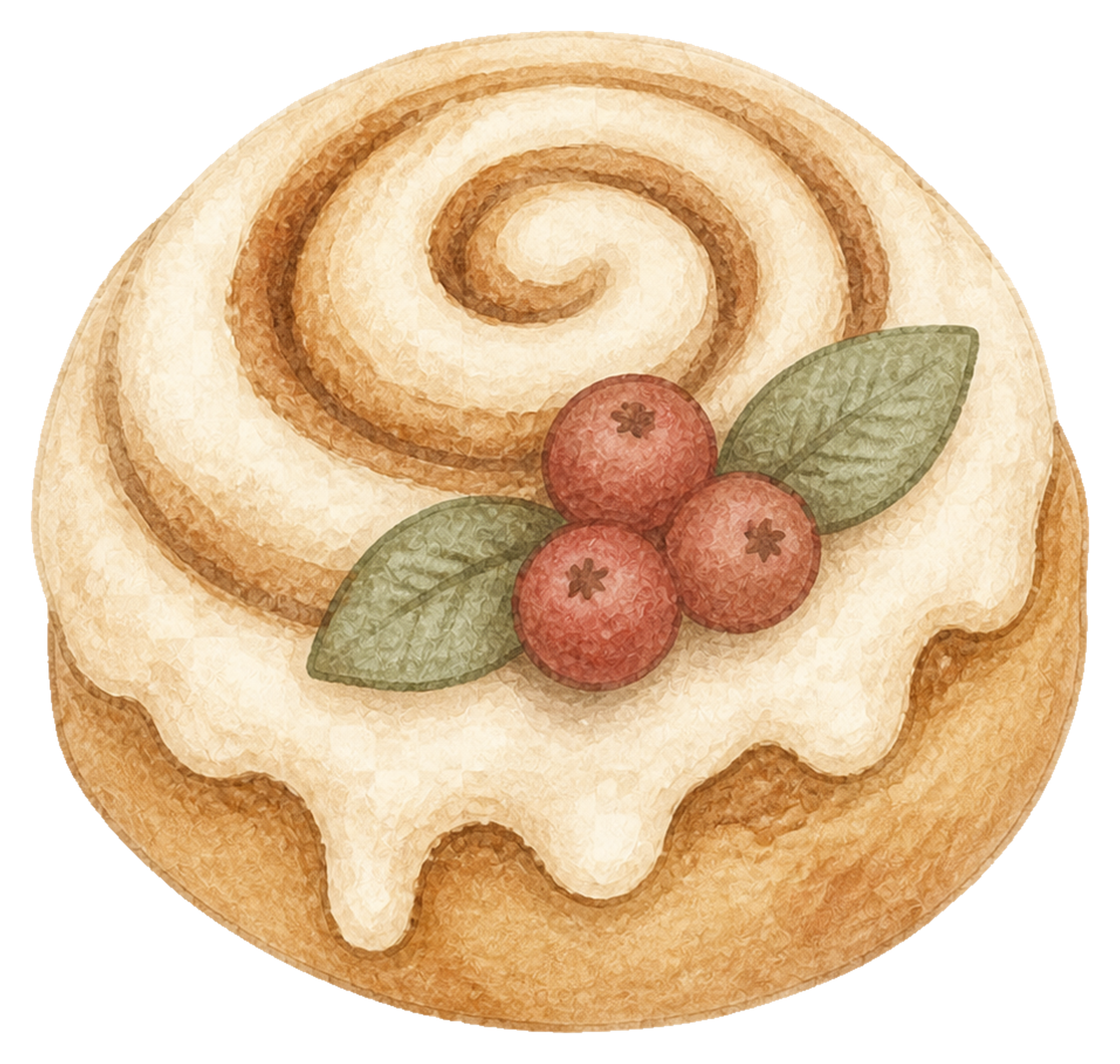 クリスマスシナモンロールのイラスト｜かわいい水彩無料素材95709に写真・文字を入れる