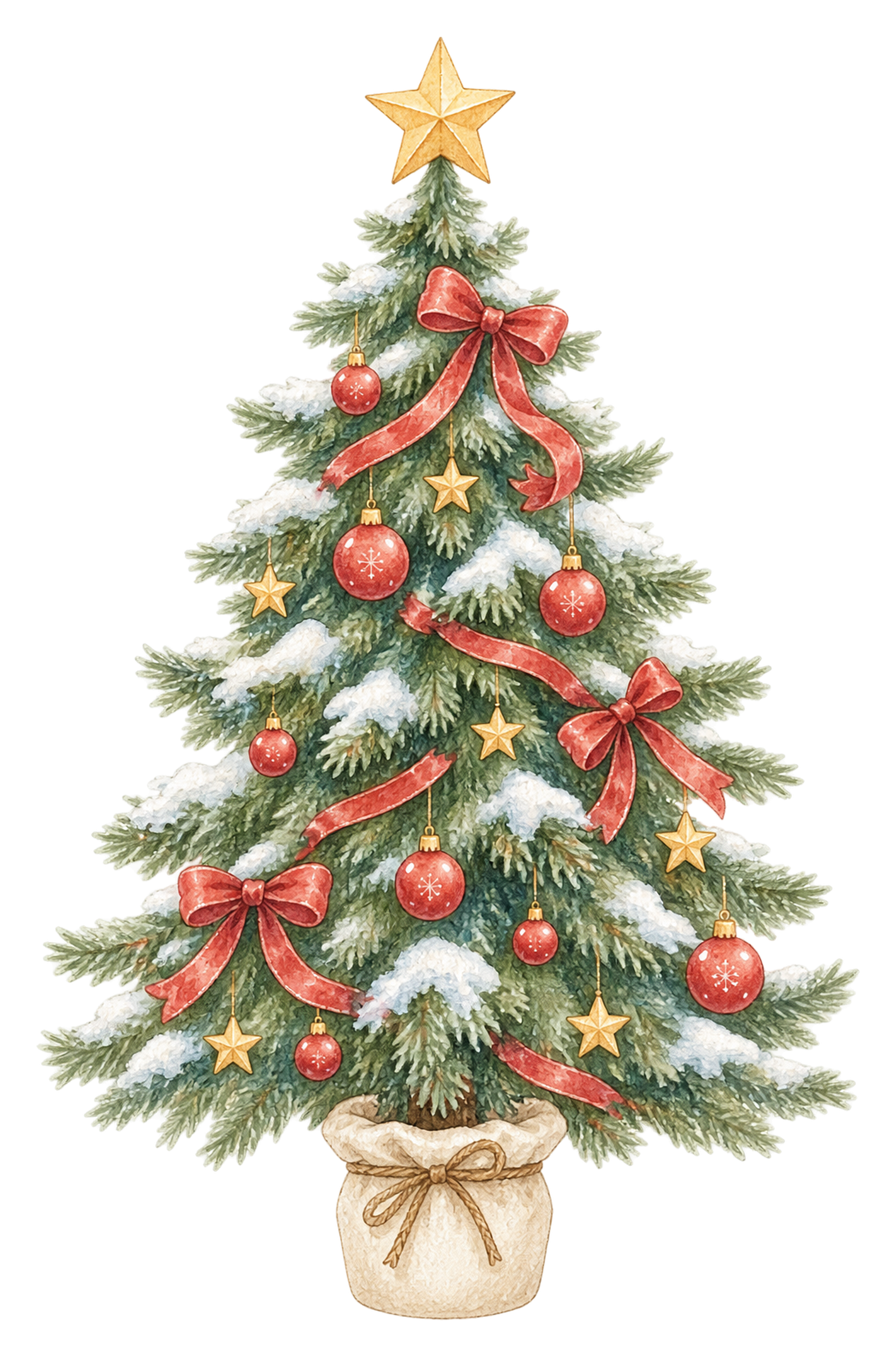 赤いリボンがかわいいクリスマスツリーイラスト｜無料素材95724に写真・文字を入れる