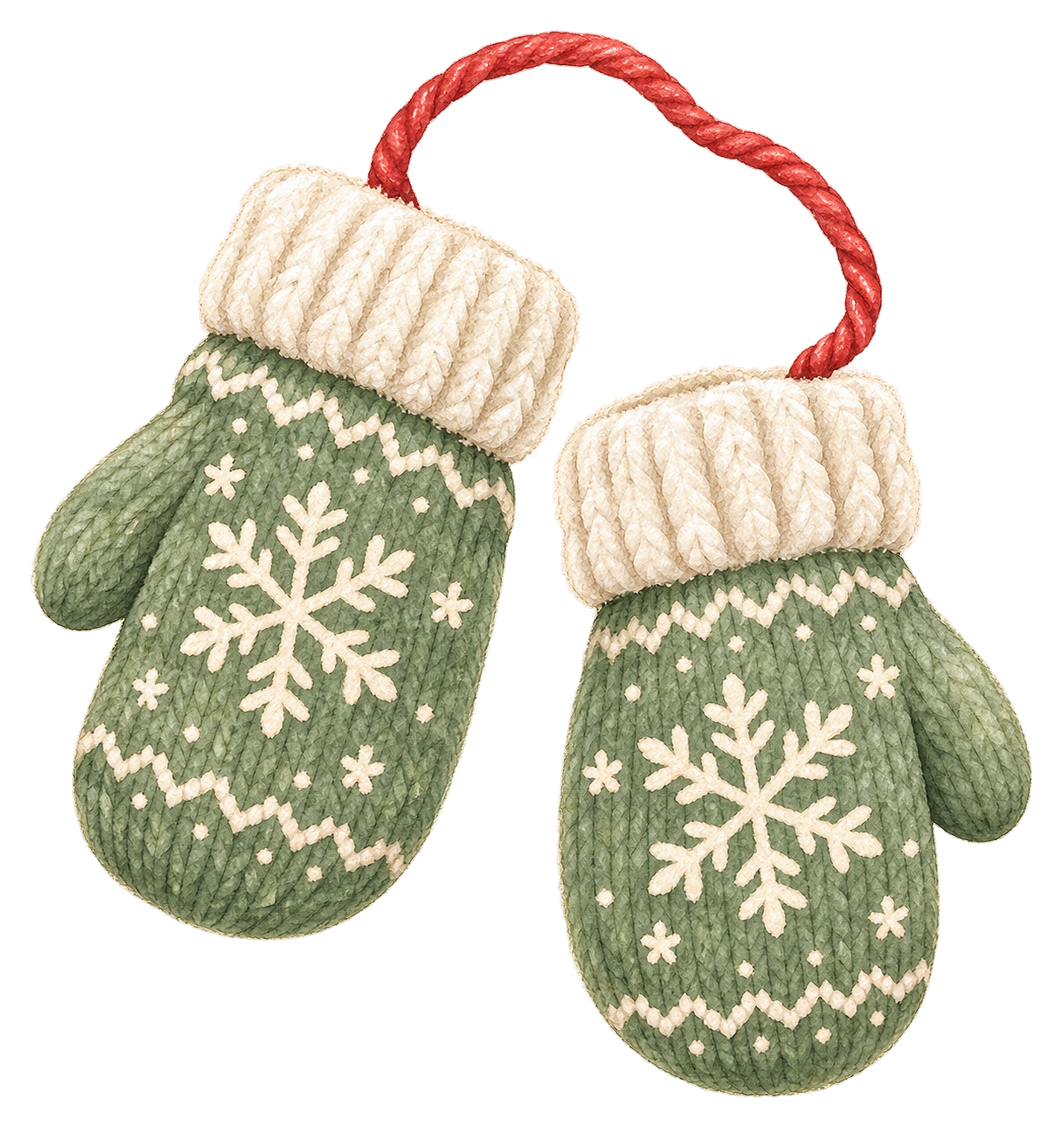 雪の結晶柄がかわいいクリスマスミトンイラスト｜無料素材95735に写真・文字を入れる