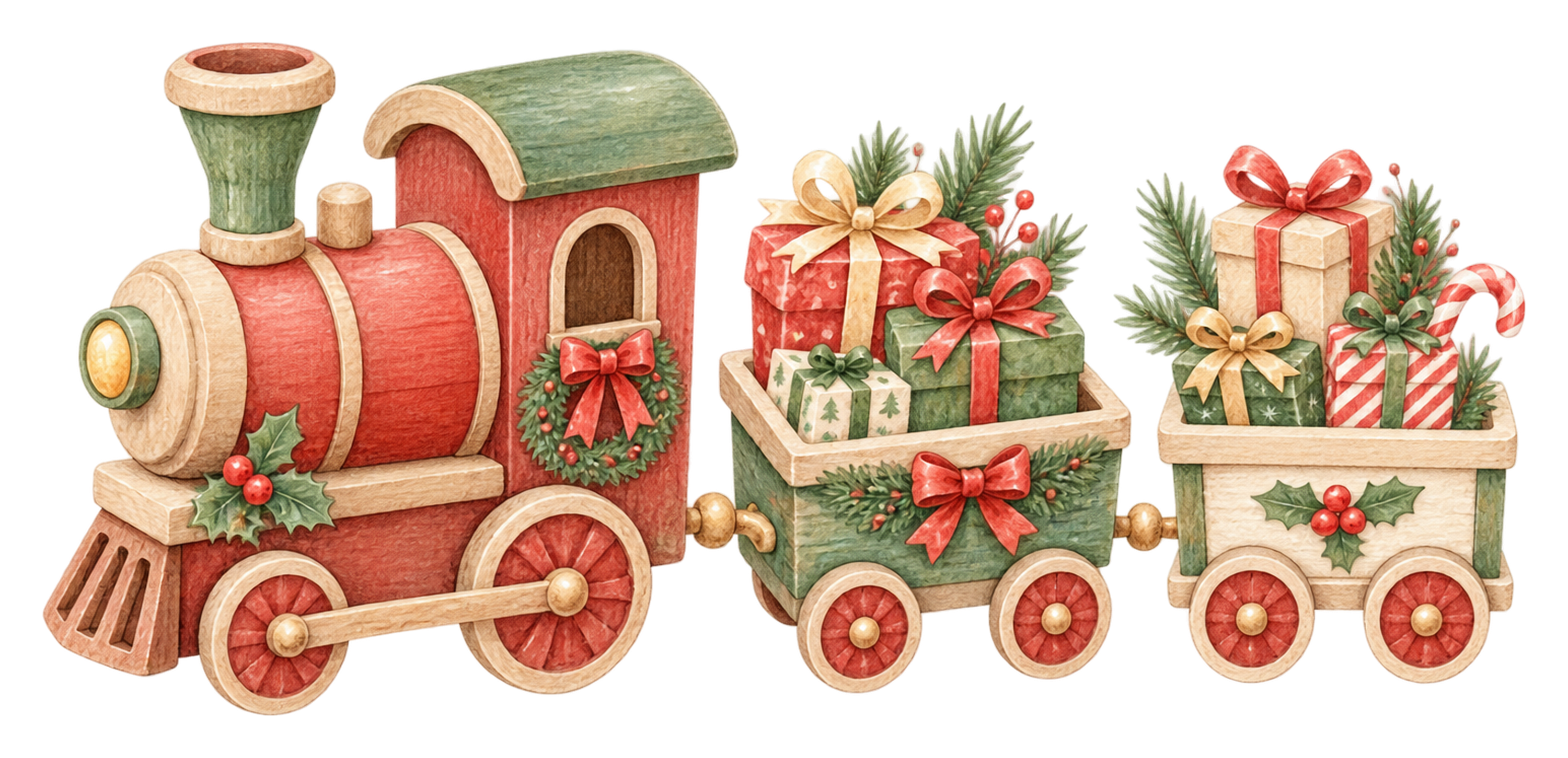 プレゼントを運ぶクリスマス汽車イラスト｜無料素材95737に写真・文字を入れる