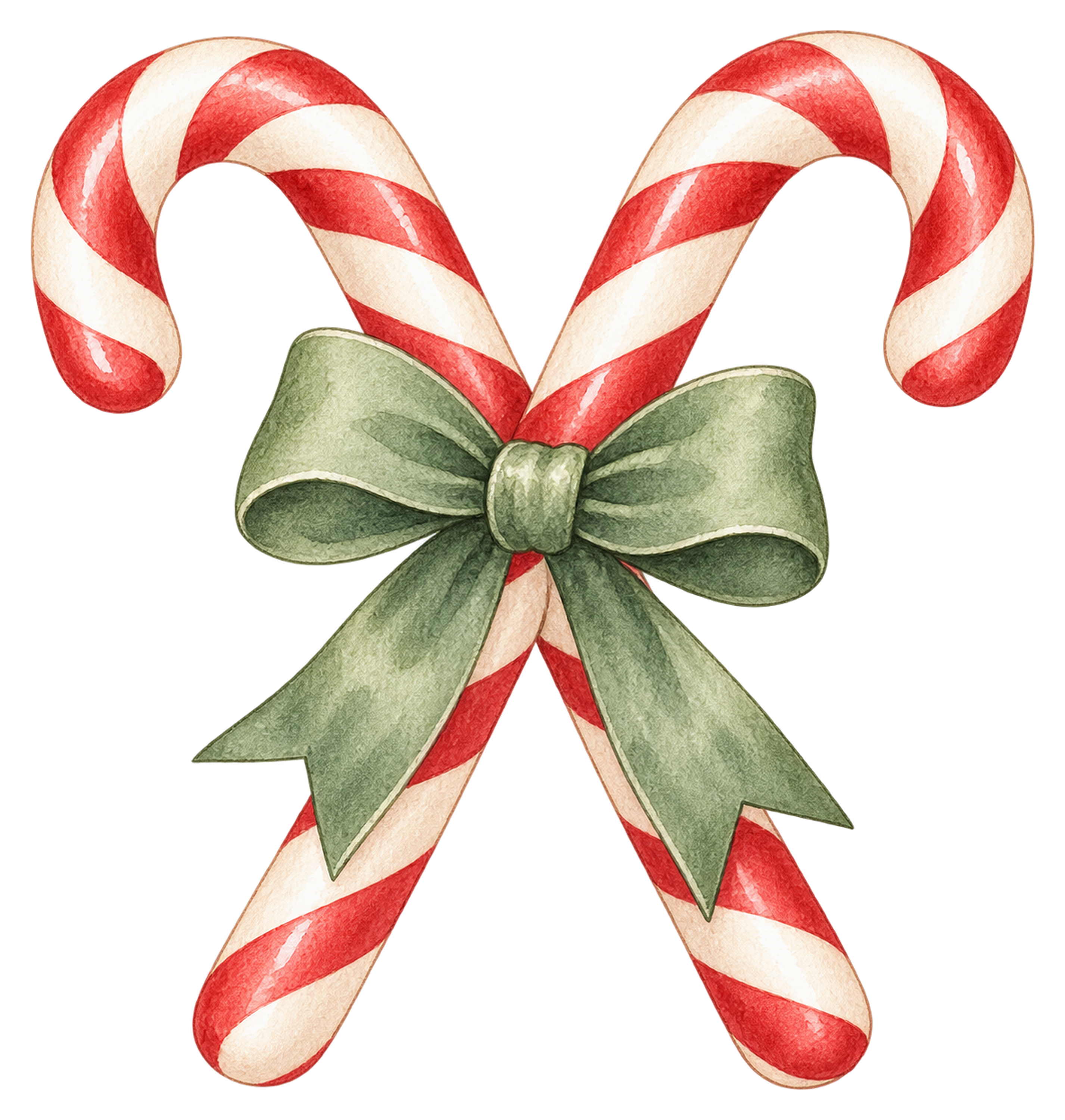 リボンで結んだクリスマスキャンディケインイラスト｜無料素材95741に写真・文字を入れる