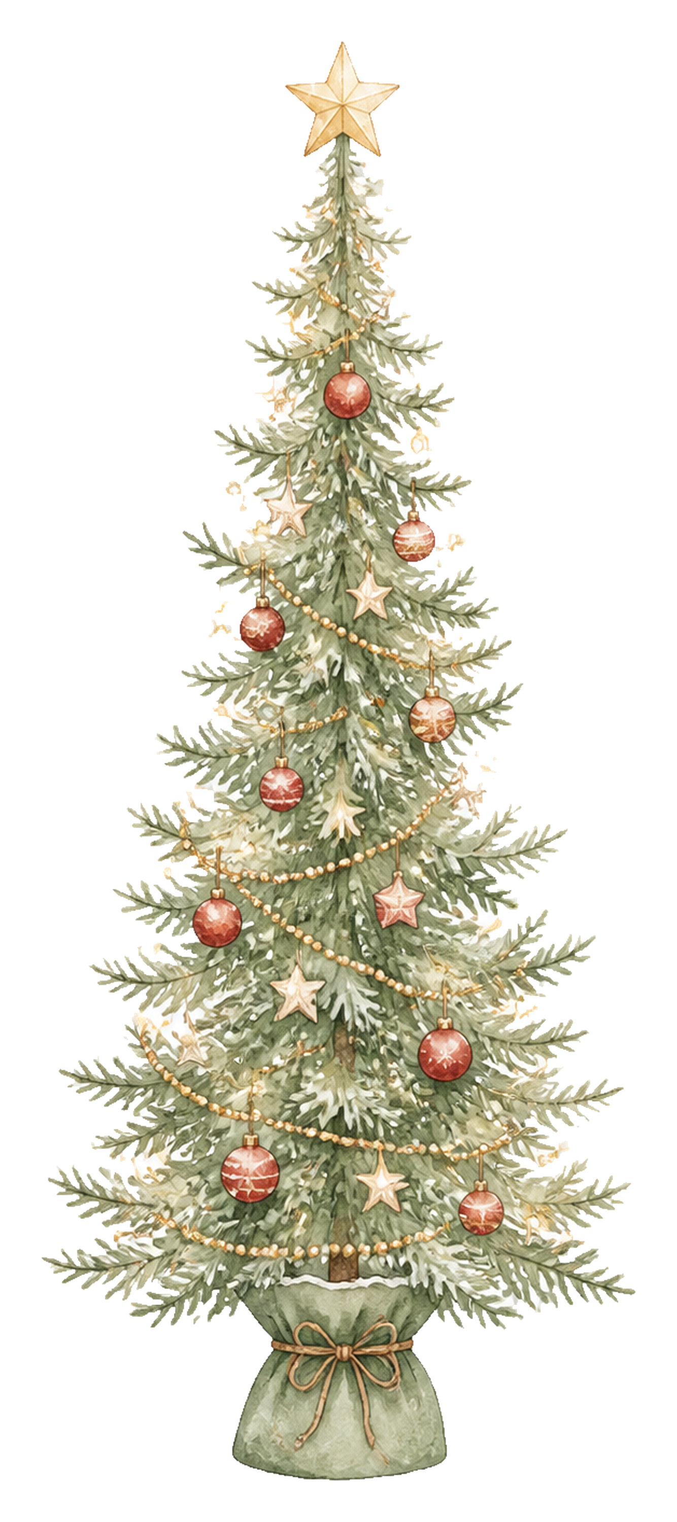 細身で背の高いクリスマスツリーイラスト｜無料素材95777に写真・文字を入れる