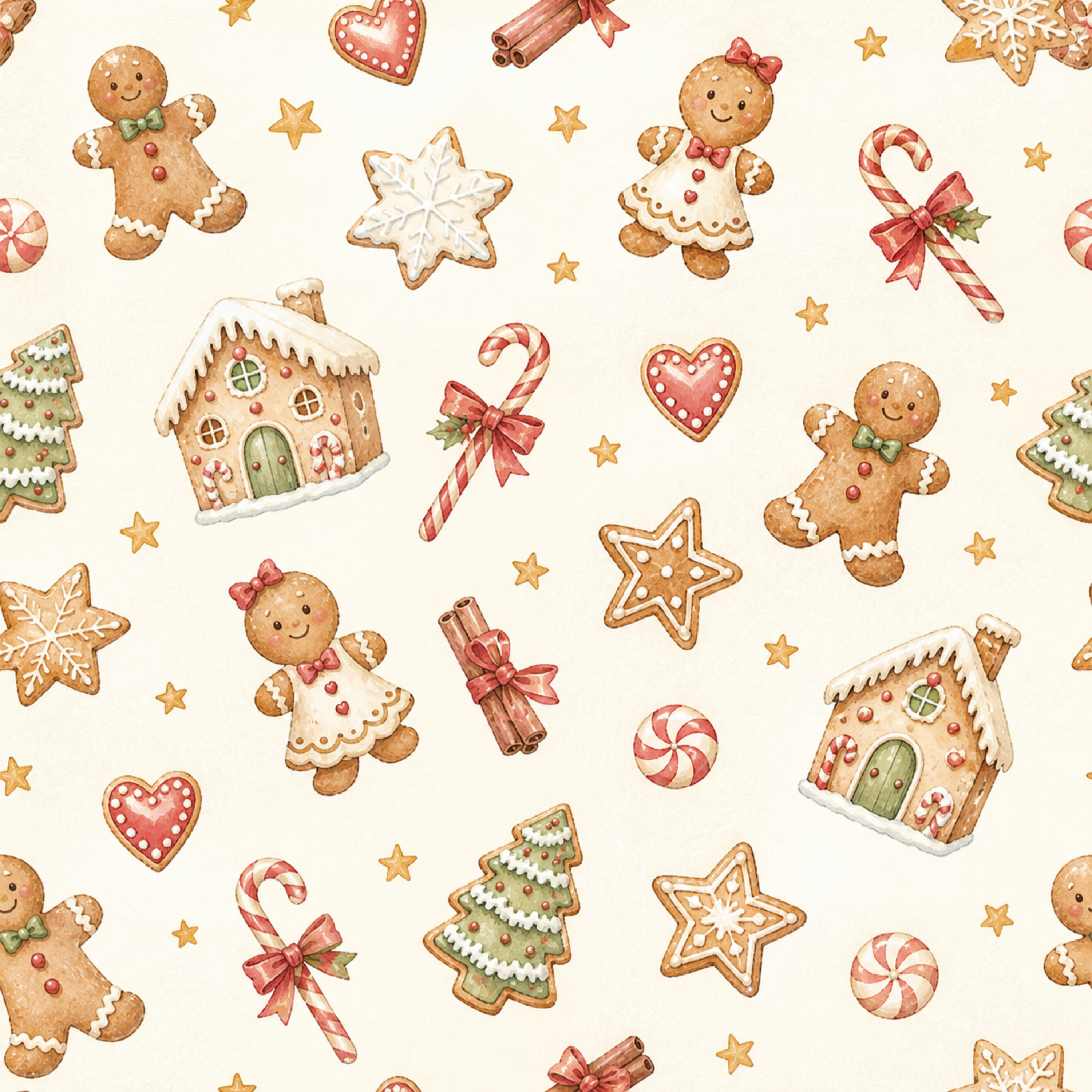 ジンジャーブレッドのクリスマス背景｜無料イラスト素材95810に写真・文字を入れる