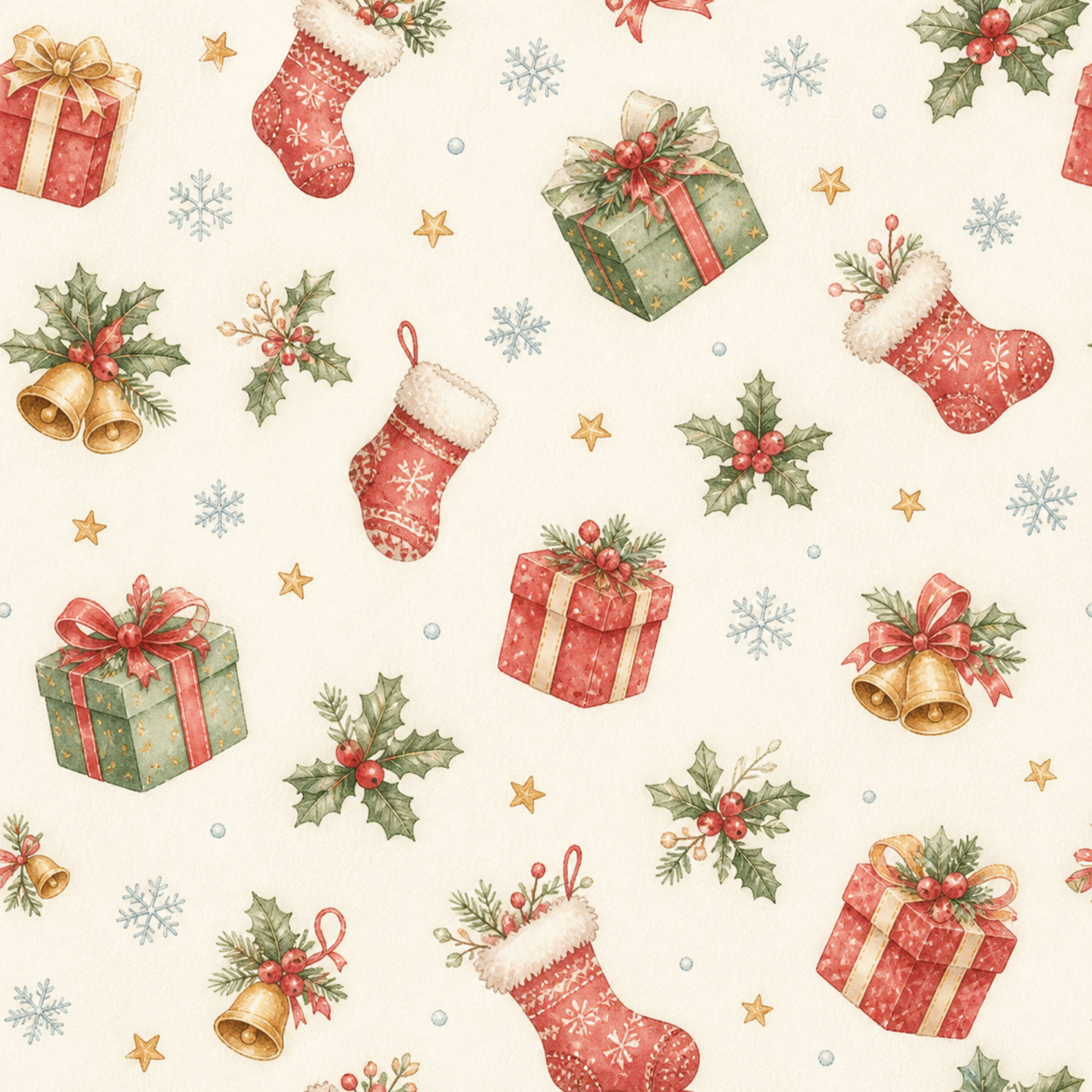 プレゼントと靴下のクリスマス背景｜無料イラスト素材95811に写真・文字を入れる