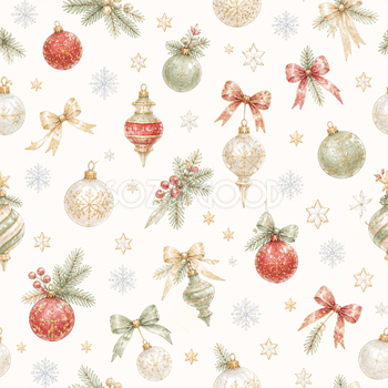 上品なクリスマスオーナメント背景｜無料イラスト素材95819