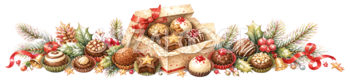 チョコレートトリュフのクリスマスライン無料イラスト｜水彩絵本タッチ96031