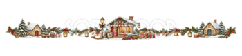 クリスマスのおもちゃ屋ラインイラスト｜無料・水彩絵本タッチ96066