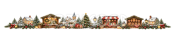 クリスマスマーケットのラインイラスト｜無料・水彩絵本タッチ96072